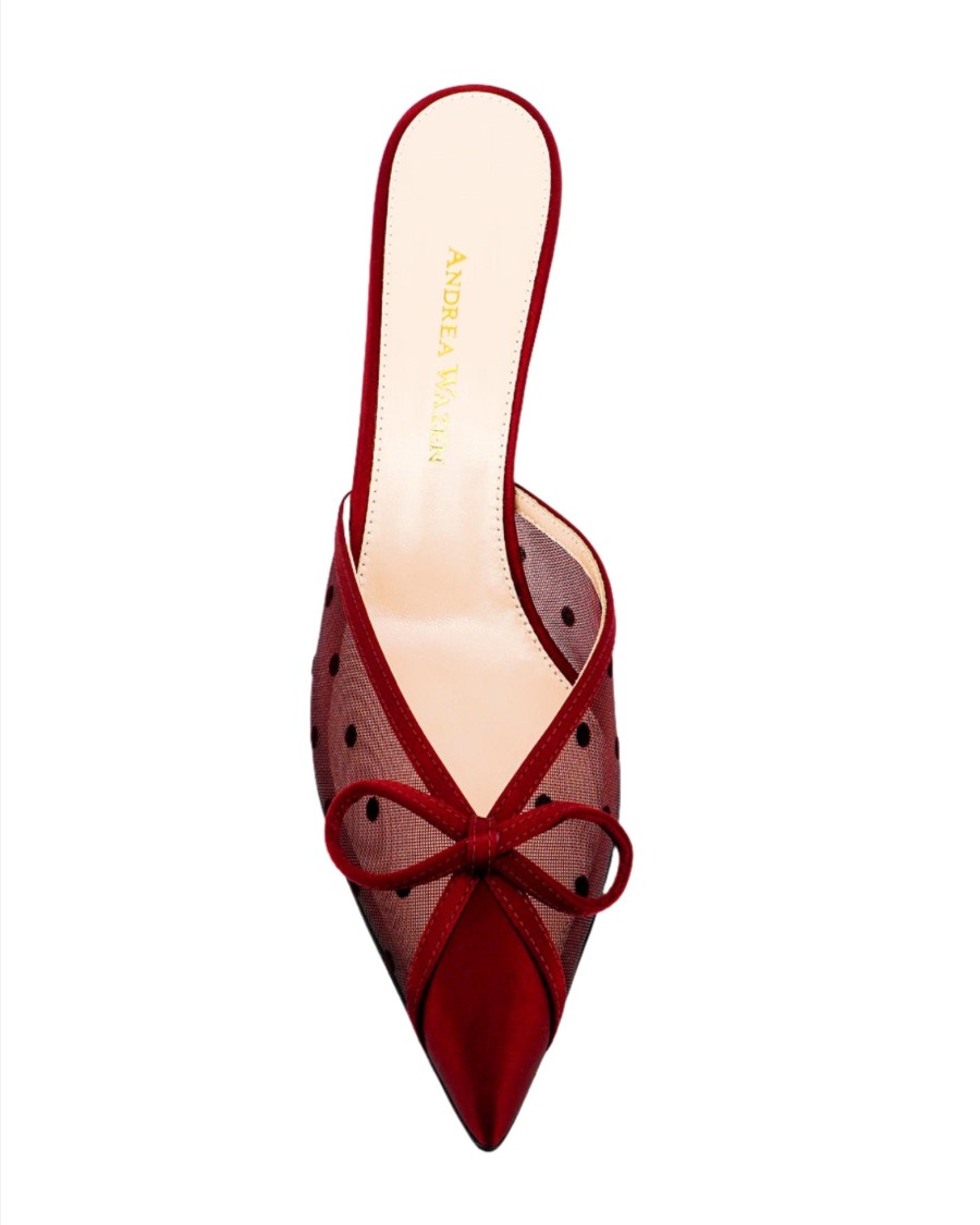 Andrea Wazen Kris Mule Bonbon - 75 Mm In Red