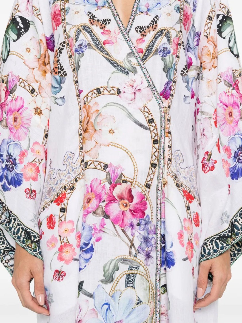 Camilla Panelled Wrap Kaftan Monserrate Magic In White