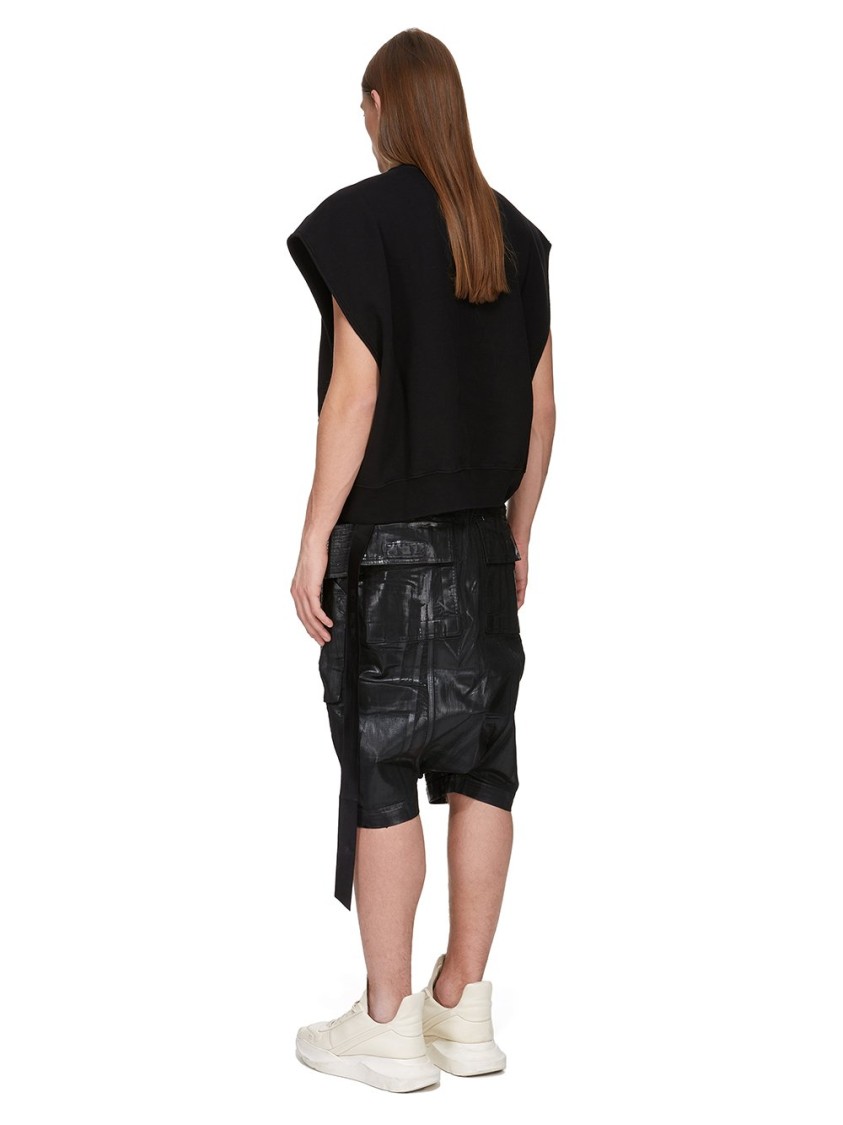 Rick Owens Drkshdw Drkshdw By Rick Owens Oversized Black T-shirt With Structured Shoulders In Black