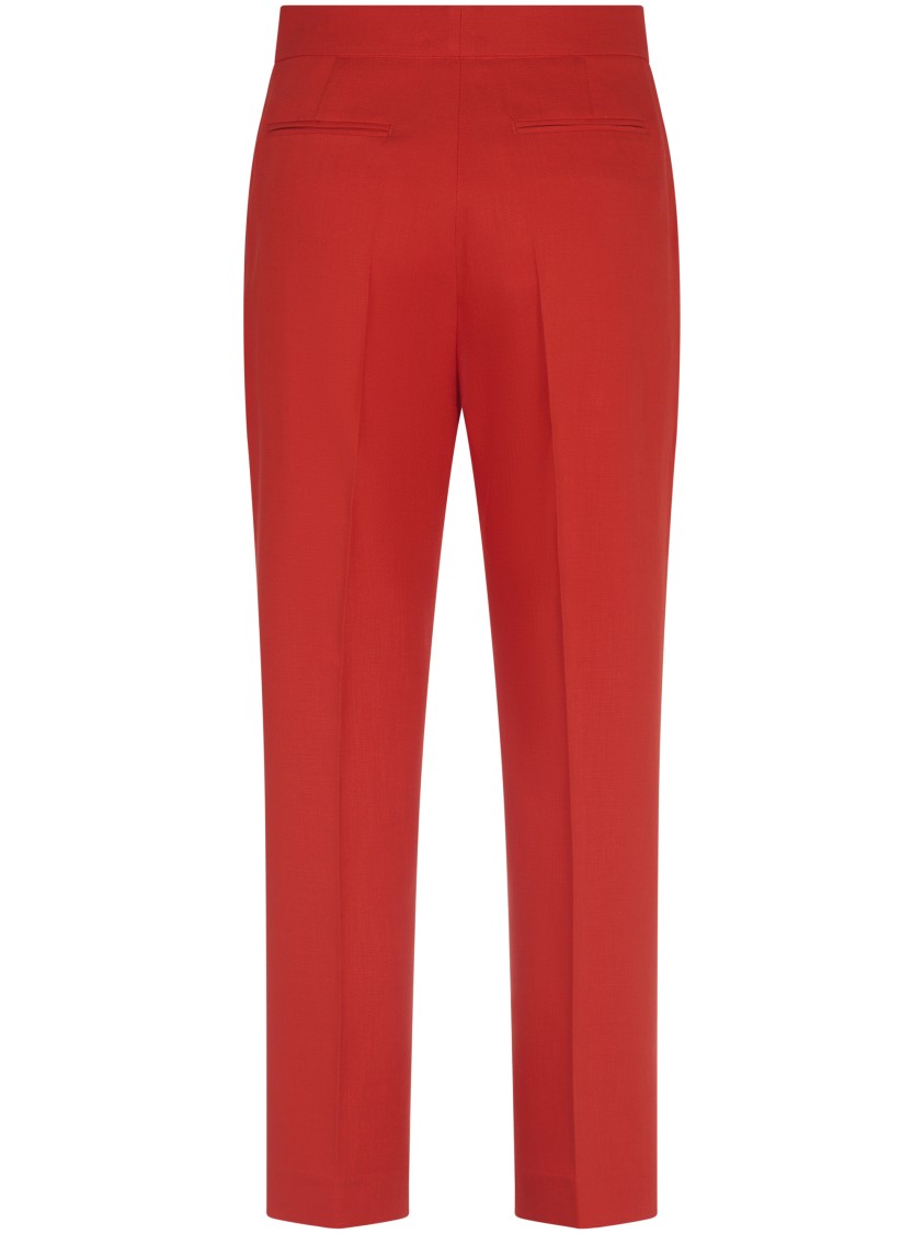 Msgm Tailored Red Trousers With Structured Waistband In Red