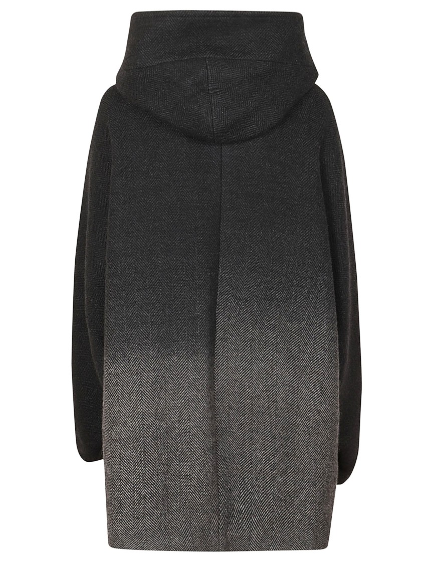 Yohji Yamamoto Patterned Blend Coat In Black