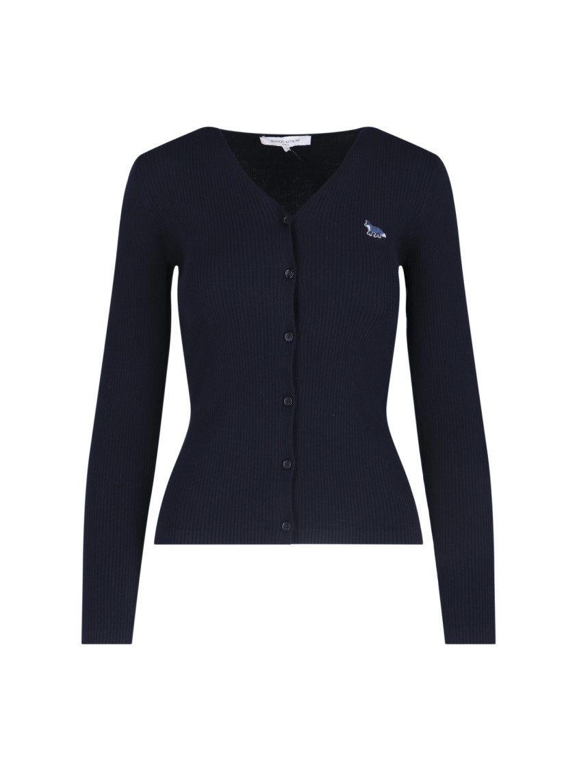 MAISON KITSUNÉ MAISON KITSUNÉ "BABY FOX" V-NECK CARDIGAN – NAVY BLUE