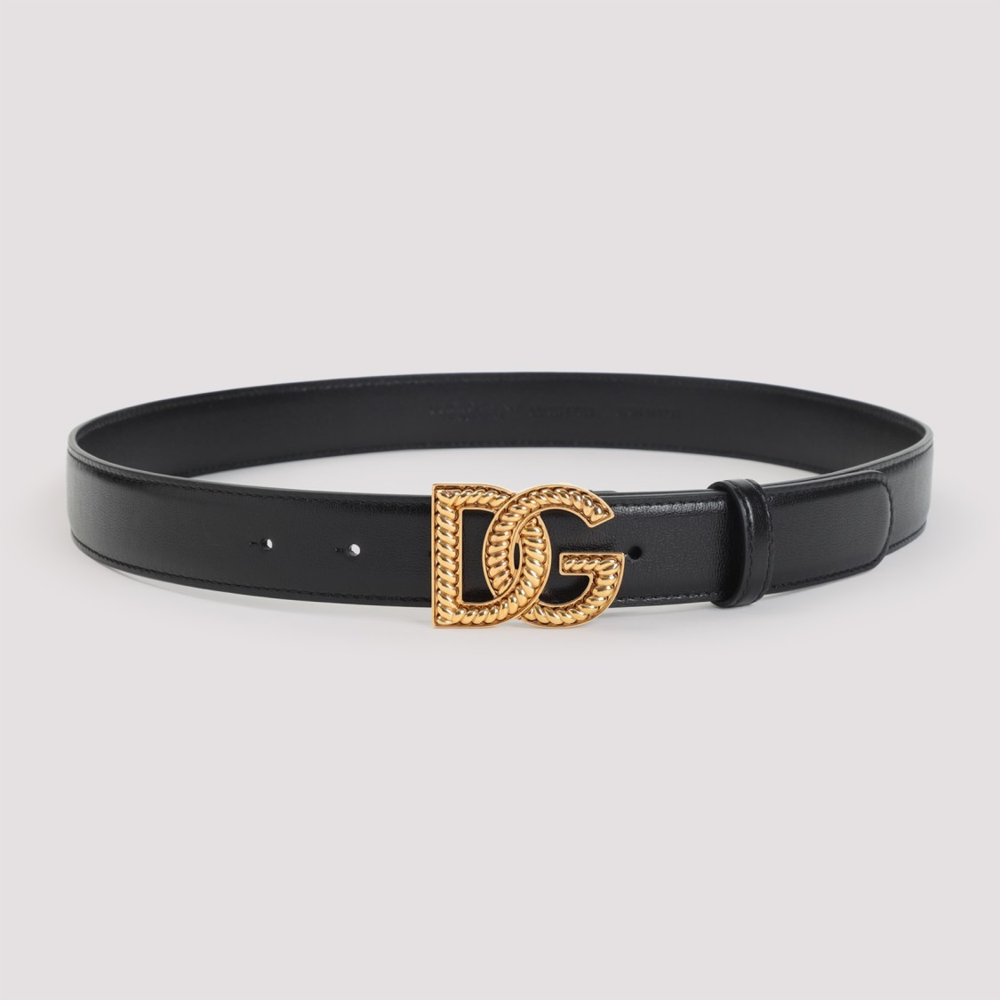 Dolce & Gabbana Adjustable Loop Stitched Belt In Black