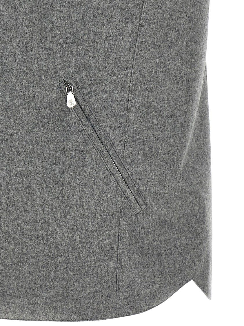 Brunello Cucinelli Grey Cotton Down Jacket In Gray