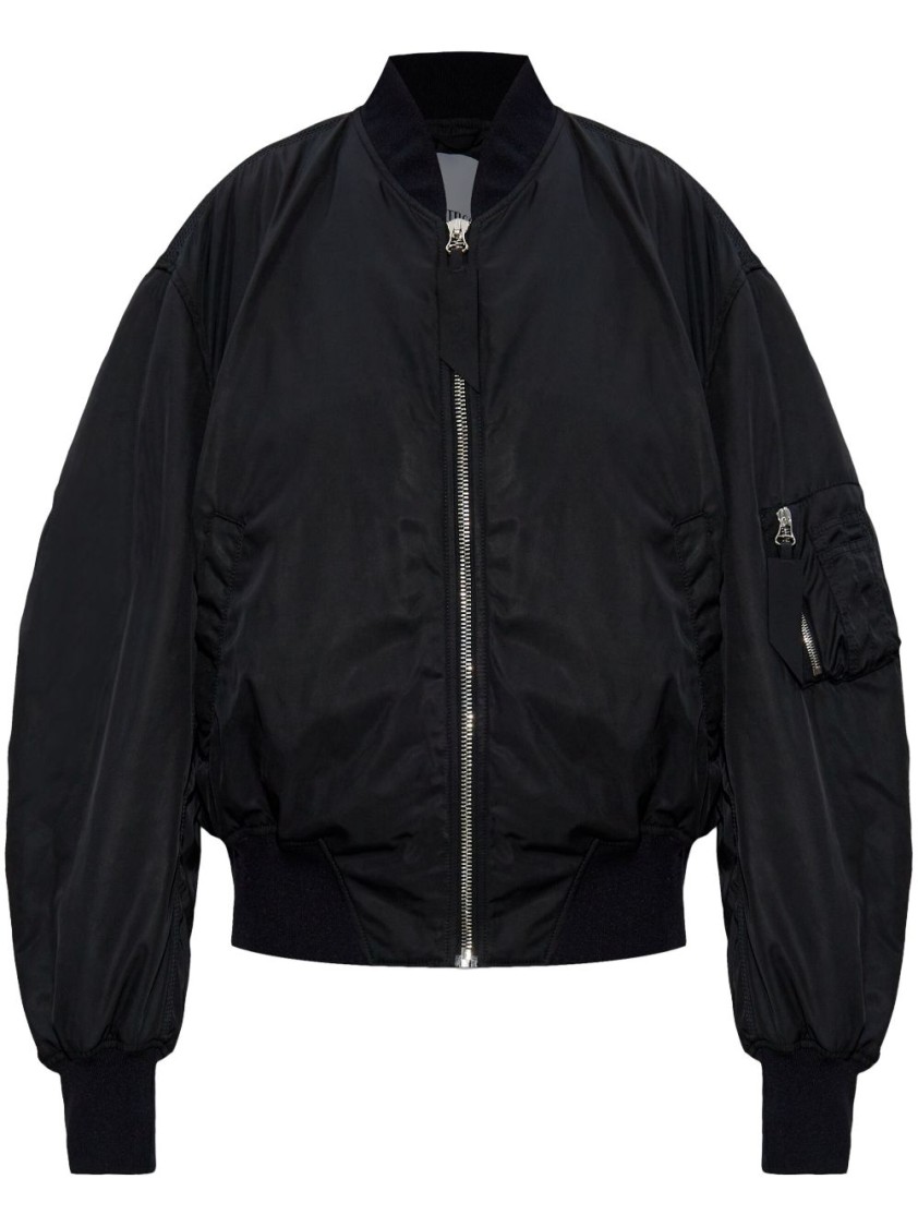 Attico Bishop-sleeves Bomber Jacket In Black
