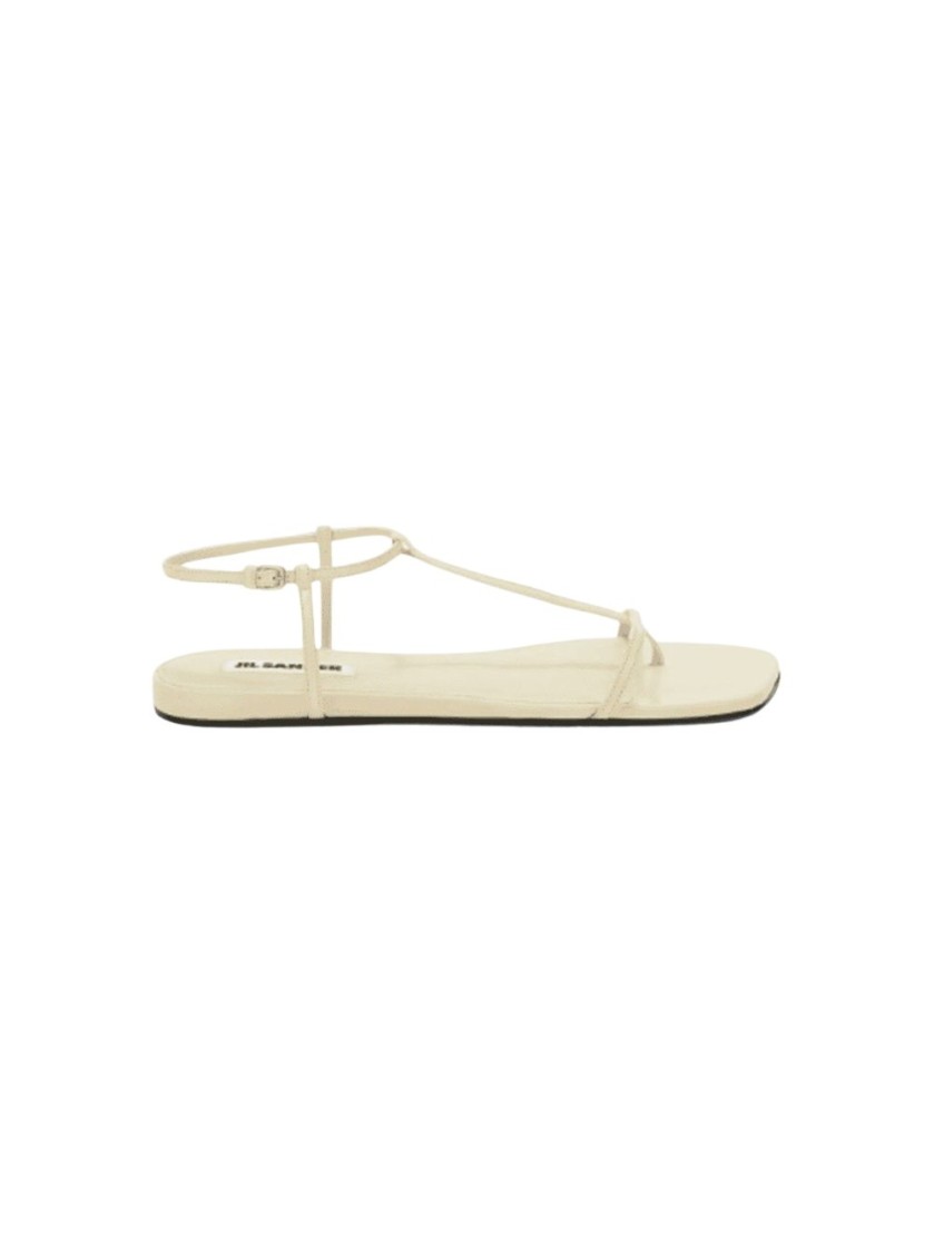 Shop Jil Sander T-strap Sandals In Neutrals