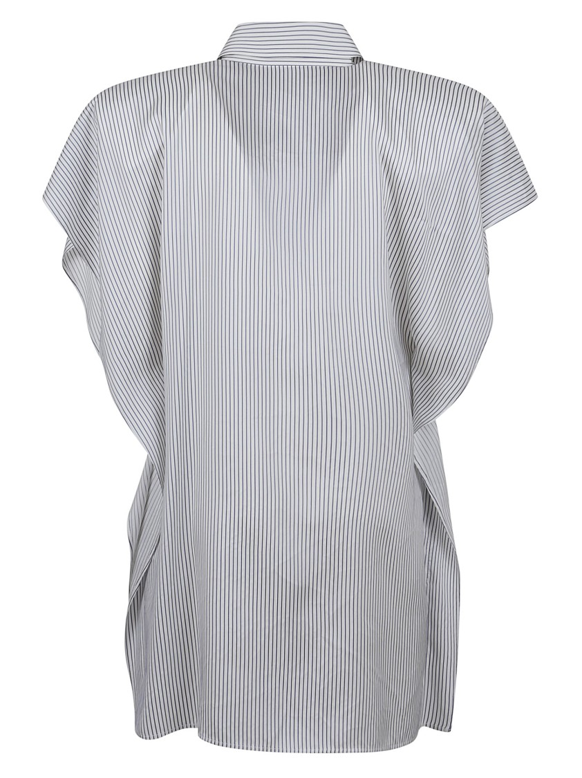 Stella Mccartney Striped Dress With Padded Shoulders In White