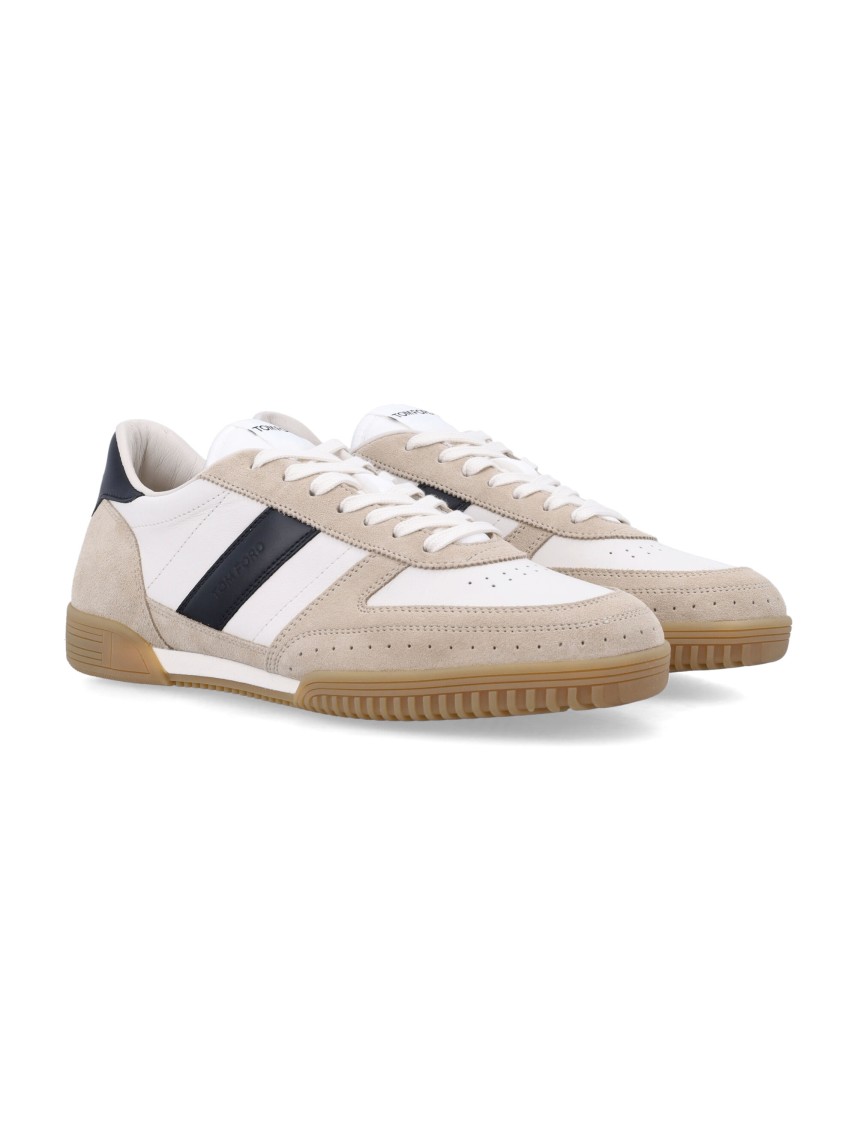 Tom Ford Terence Leather And Suede Sneakers In Neutrals