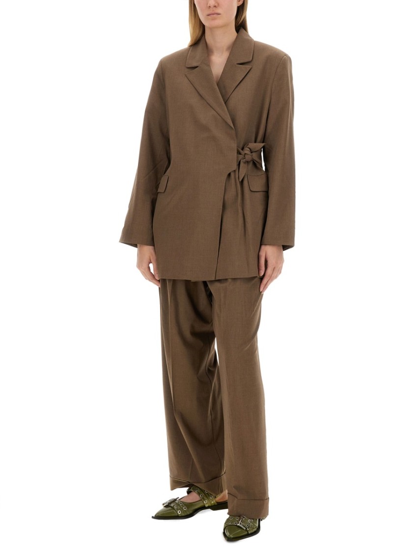 GANNI GANNI ASYMMETRICAL BLAZER 