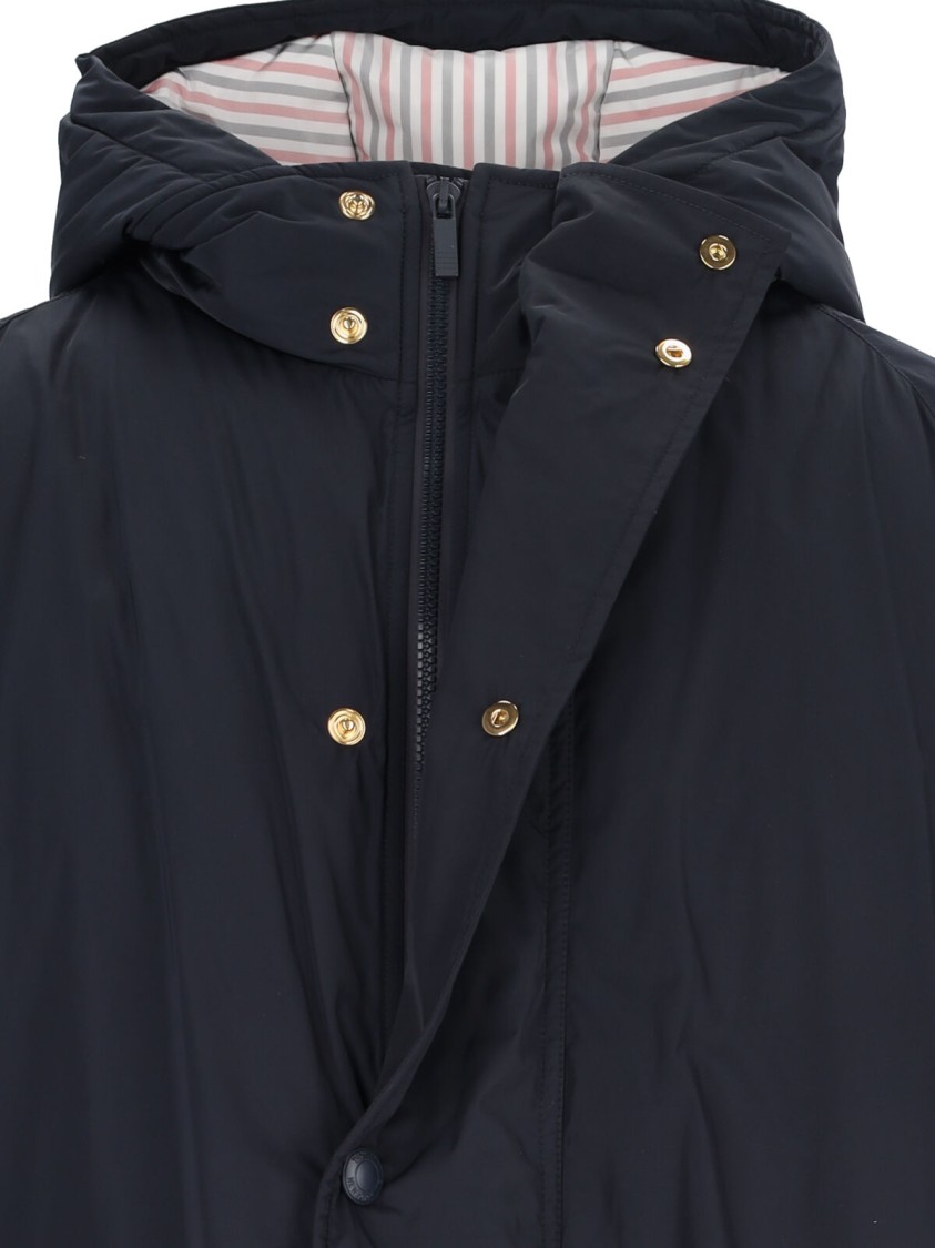 Shop Thom Browne "4-bar Football" Parka – Navy In Blue