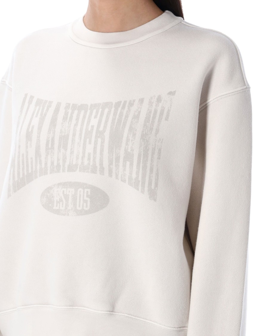 Alexander Wang T T By Alexander Wang Graphic Crew Neck Fleece In White