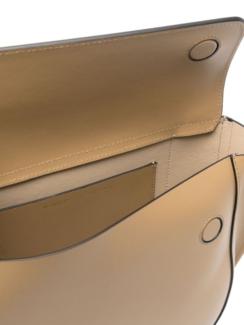 Wandler Beige Shoulder Bag With Sleek Rounded Silhouette In Brown