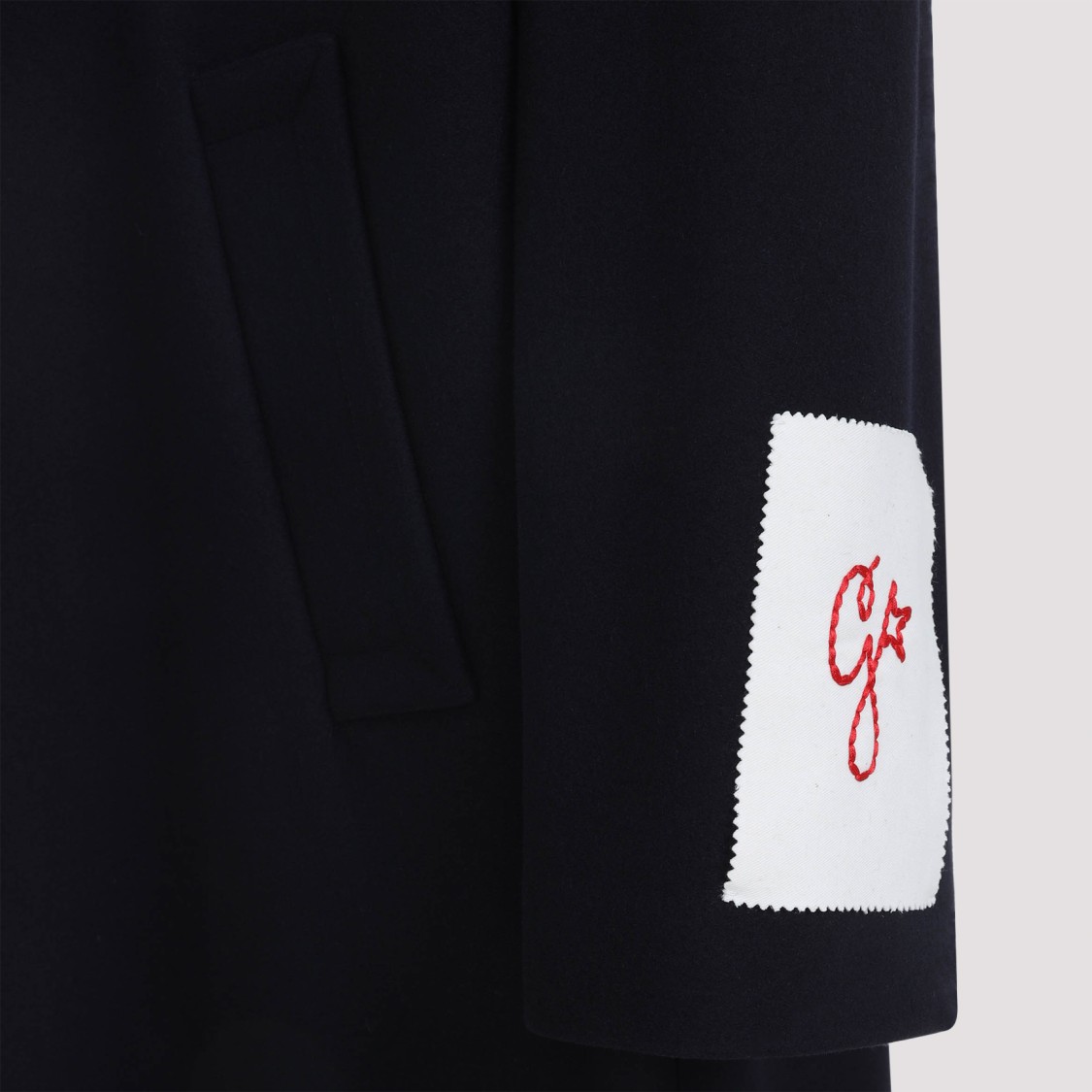 Golden Goose Heraldic Buttons Single-breasted Cocoon Coat In Black