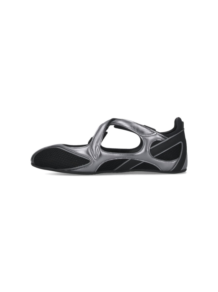 Attico Floor 01 Mesh And Leather Ballerinas Flat