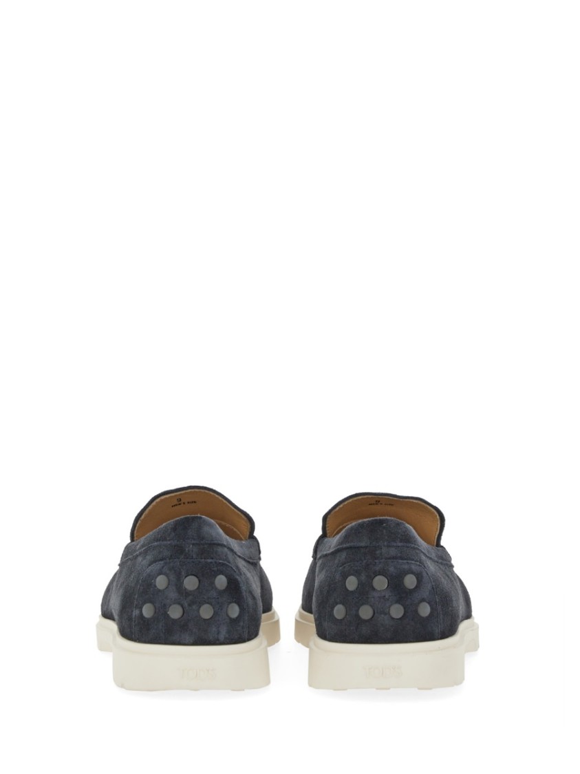 Tod's Classic Grey Suede Loafers In Grey