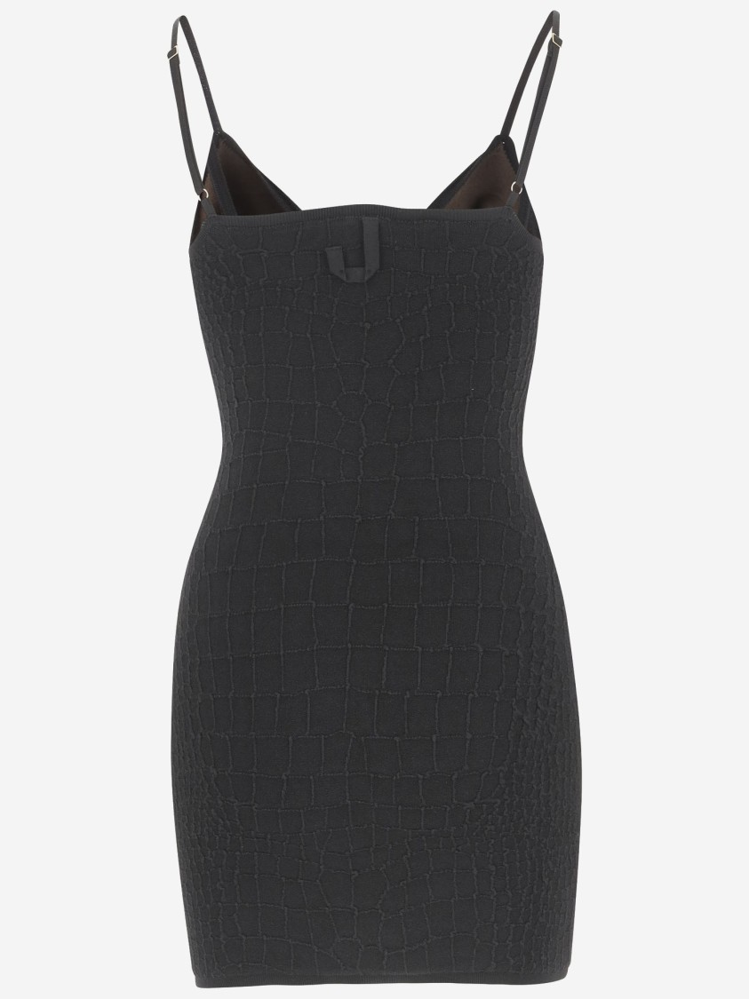 Jacquemus Womens Black The Scala Textured Sleeveless Knitted Mini Dress
