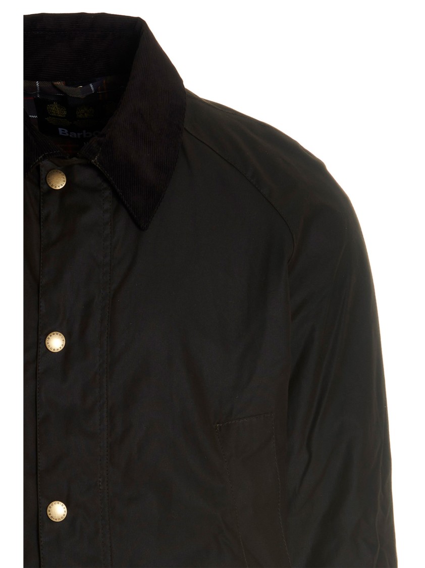 Barbour Jacket With Front Pockets And Long Sleeves In Black