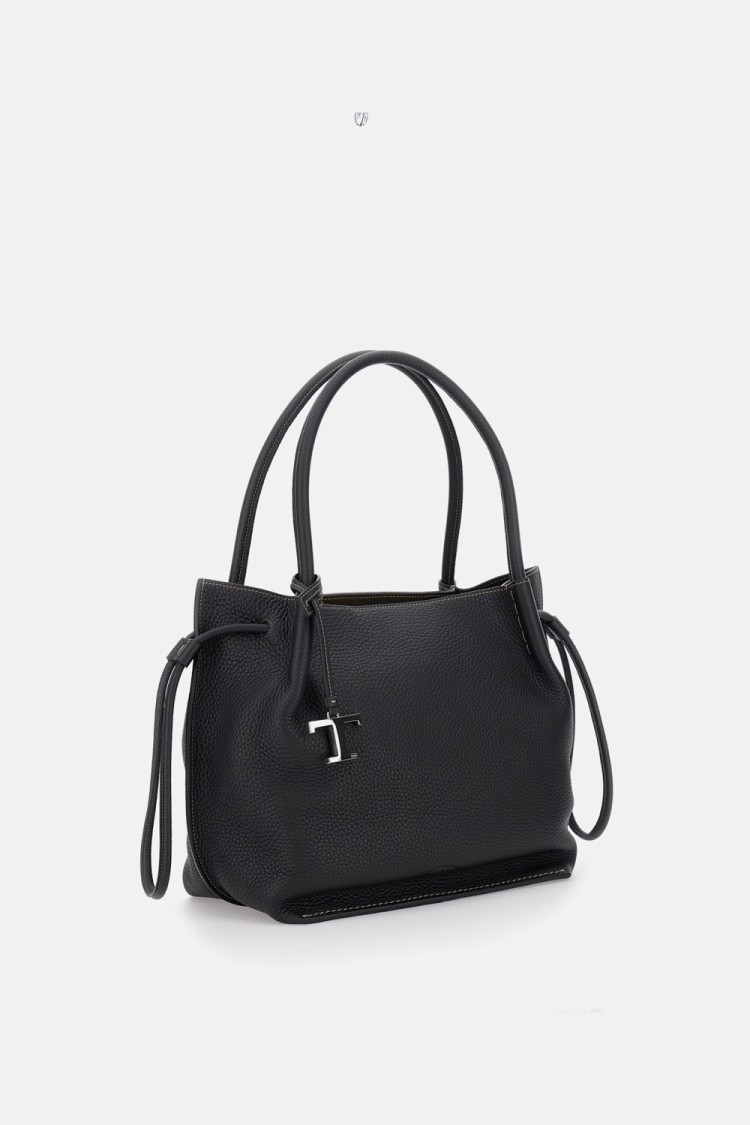 Tod's Medium-small Br Shopping Bag In Black