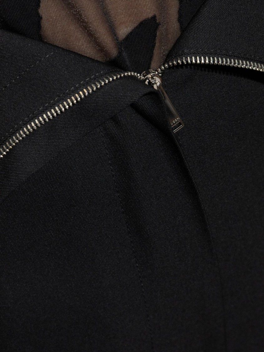 Alexander Mcqueen Tailored Black Trousers With High Fold-over Waist And Flared Silhouette In Black