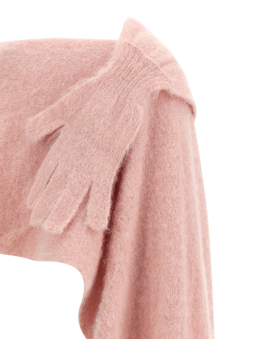 Moschino Gauzy Mohair Blend Cape In Pink