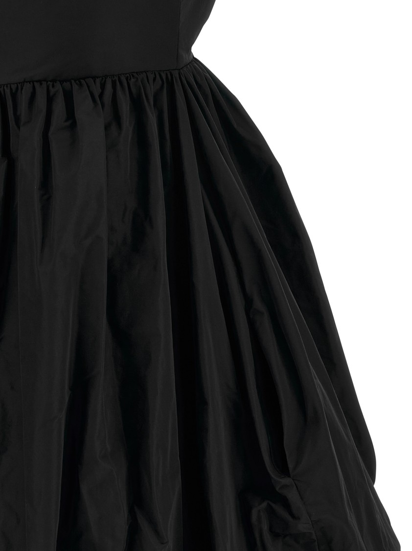 Pinko Spaghetti Strap Sweetheart Gathered Flare Dress In Black