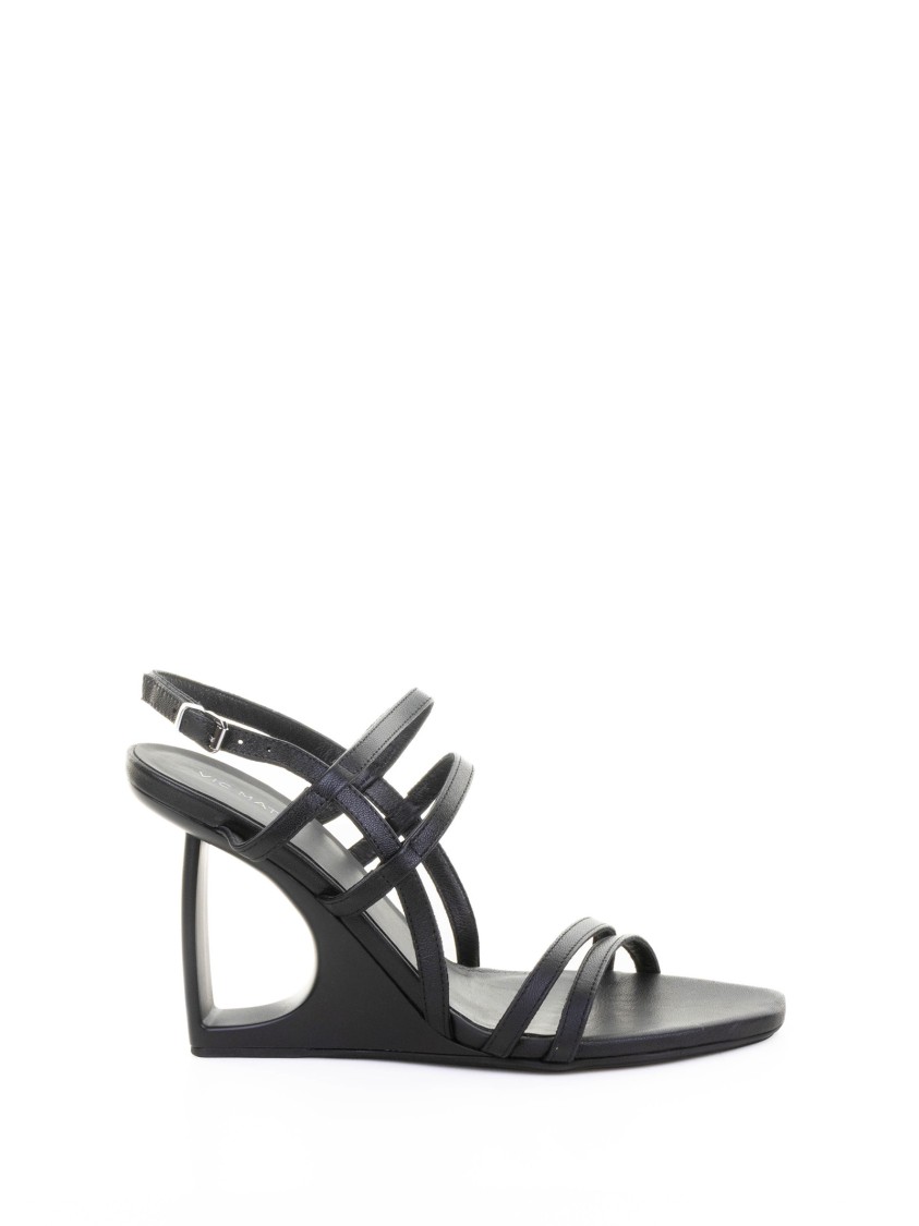 Vic Matie Round Toe High Heel Sandals In Black