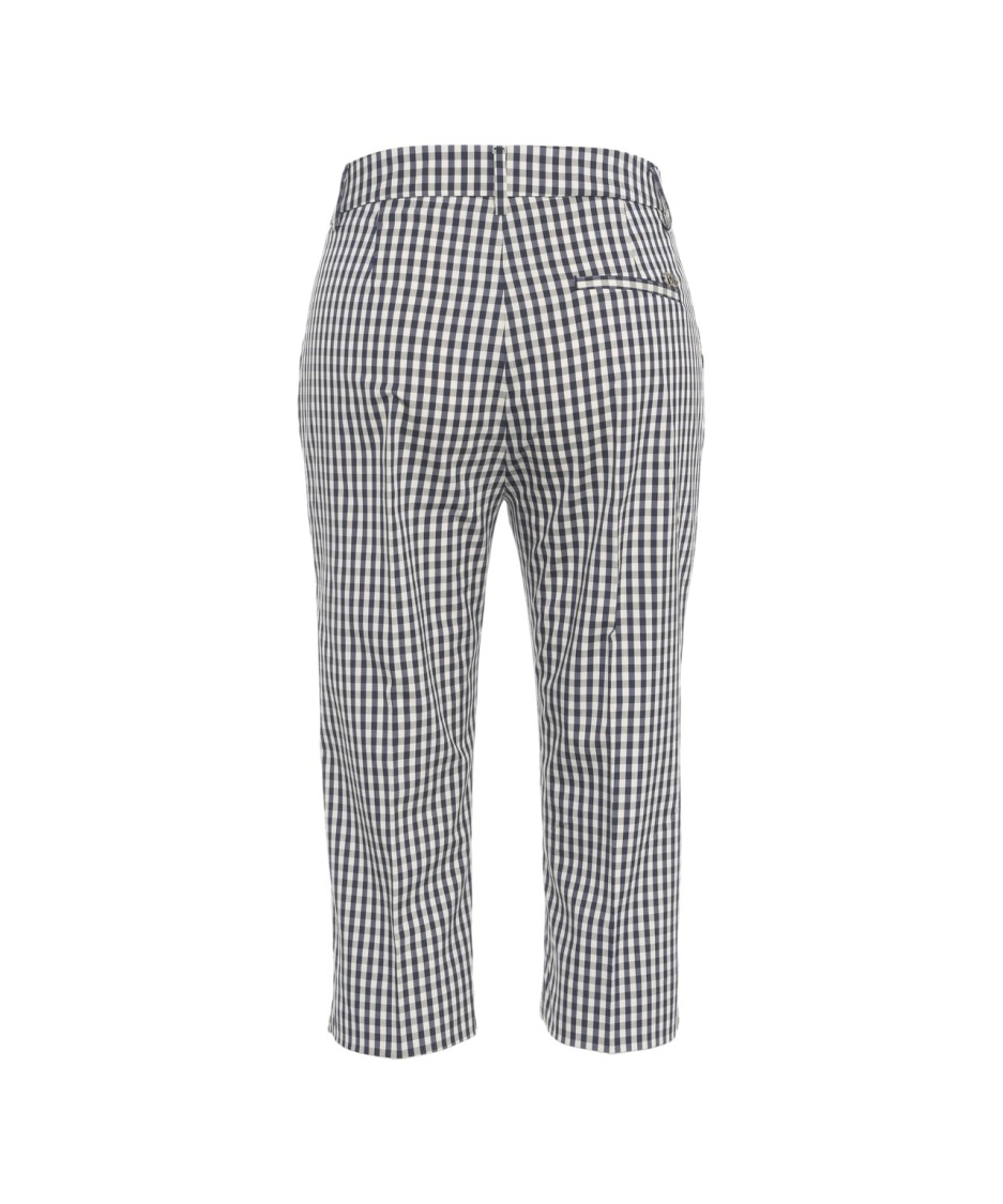 LIU •JO LIU JO CHECK PATTERN CAPRI PANTS WITH BELT LOOPS