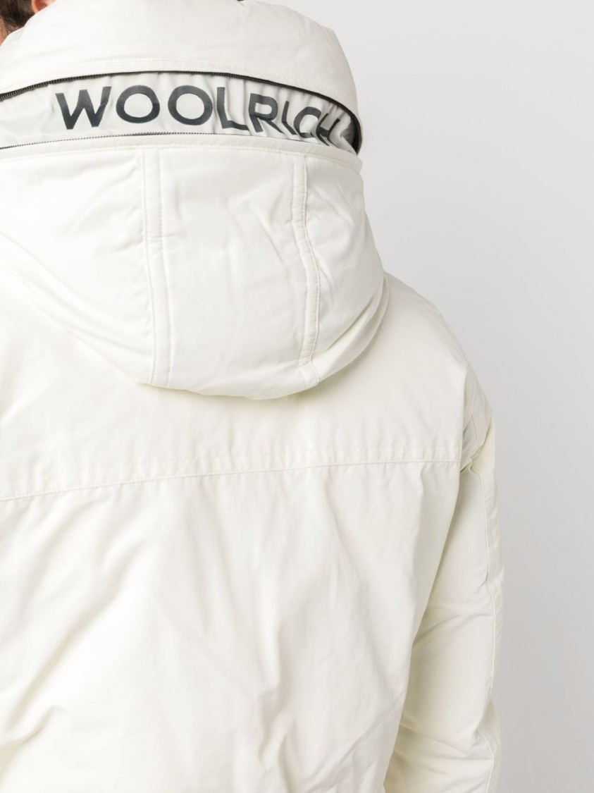 Woolrich Feather Down Hooded Coat In White