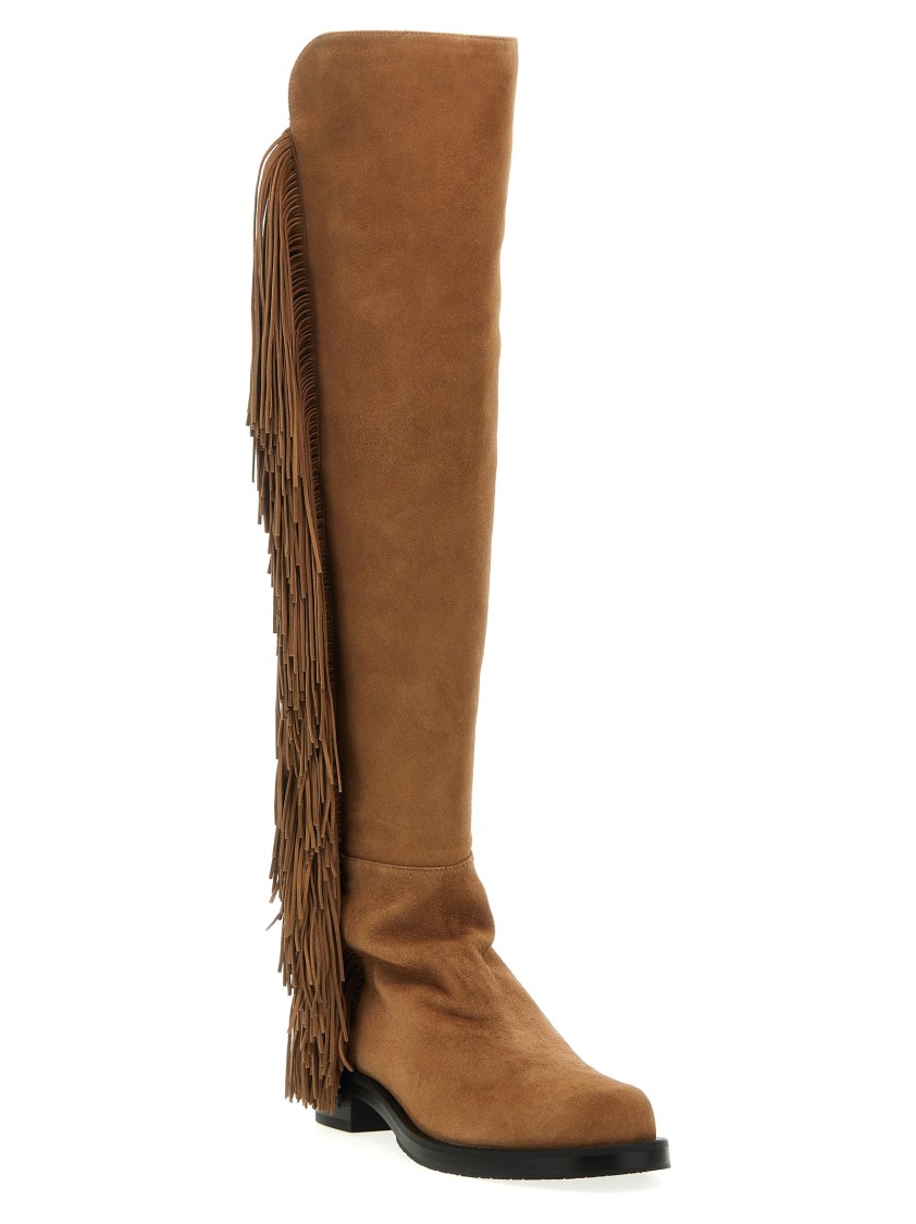 Stuart Weitzman 5050 Bold Fringe' Boots In Brown