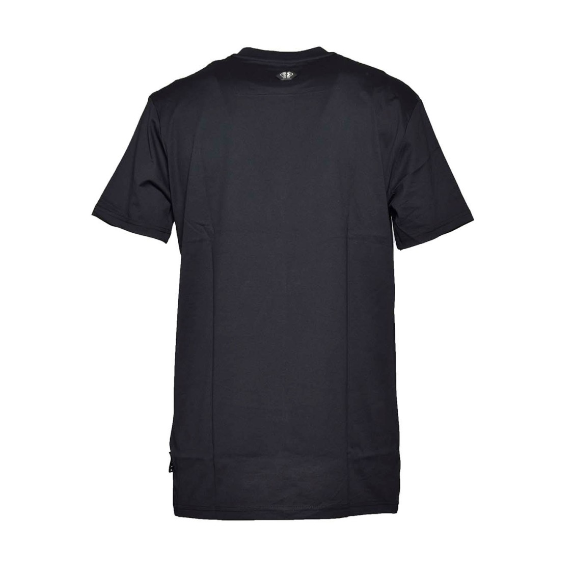 Tシャツ・カットソー Philipp Plein Black Cotton Hexagon T-Shirt With Crystal Logo Philipp Plein Black Cotton Hexagon T-Shirt With Crystal Logo