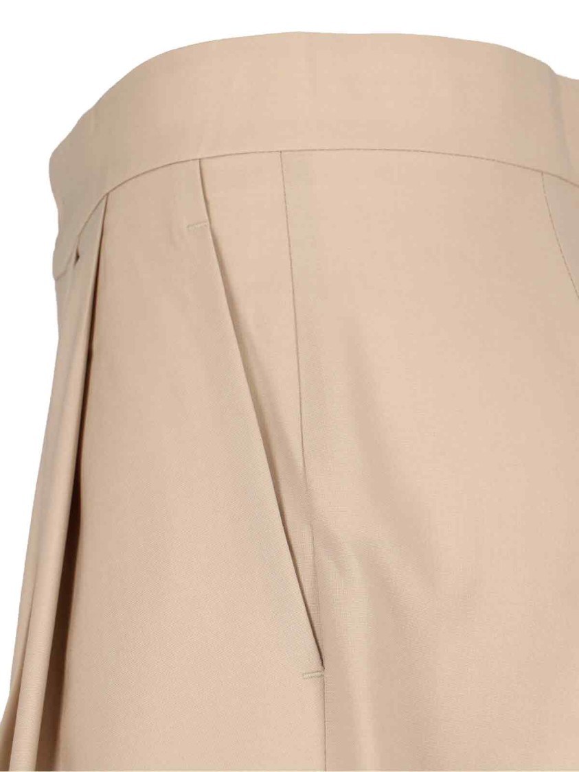 Sa Su Phi High-waisted Wide-leg Trousers With Front Pleats In Neutrals