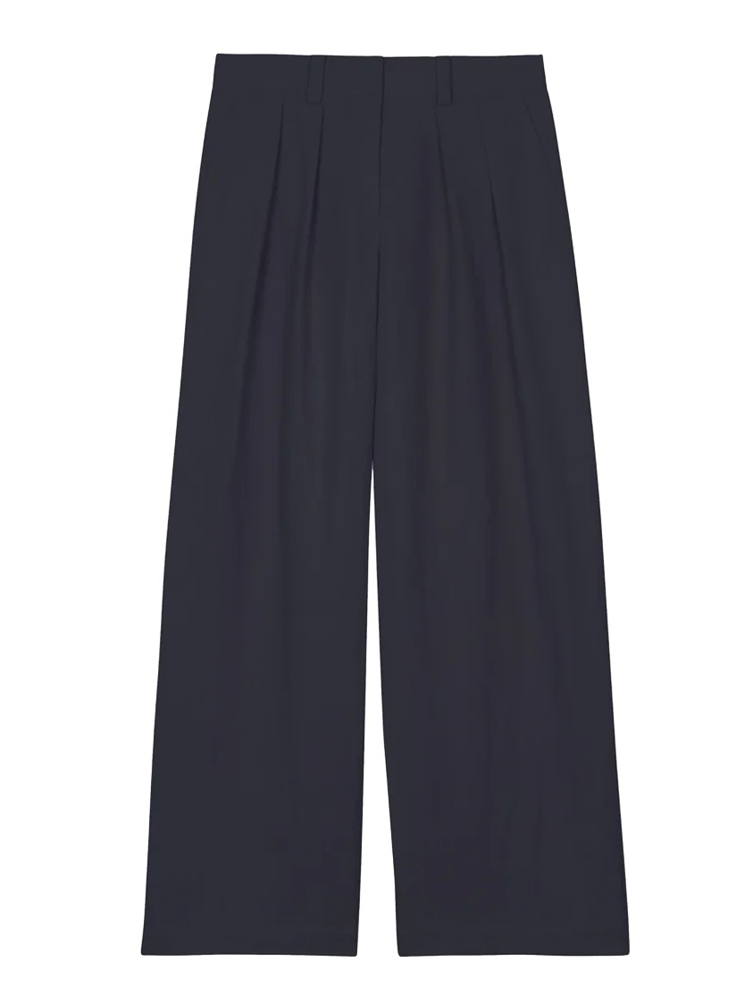 The Frankie Shop Wool Blend Wide Leg Trousers With Belt Loops