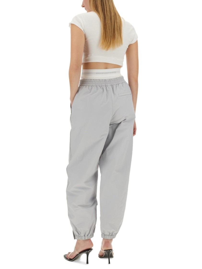 Alexander Wang Women Sports Pants With Integrated Underwear In Grey