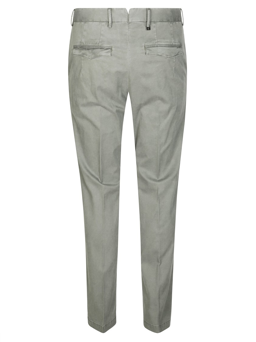 Pt01 Tailored Slim-fit Pants With Clean Waistband In Gray