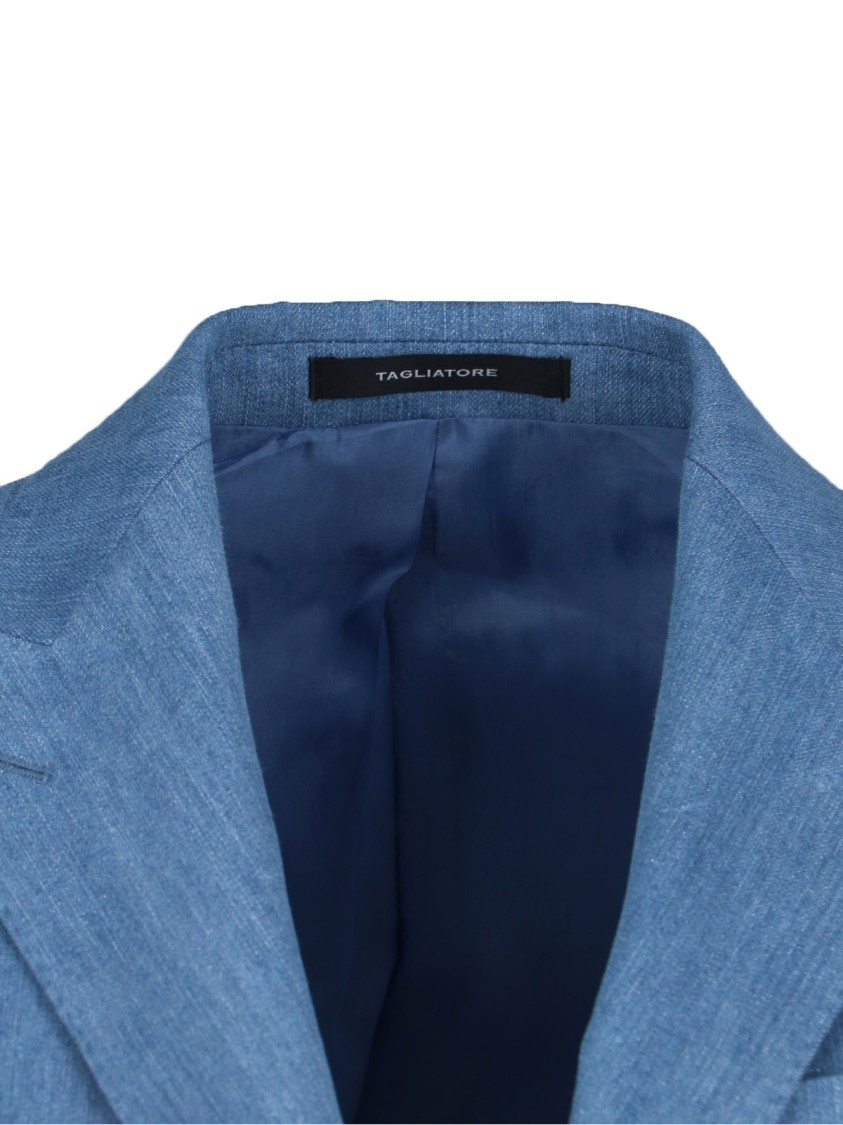 Tagliatore Tailored Jacket Buttoned Cuffs In Blue