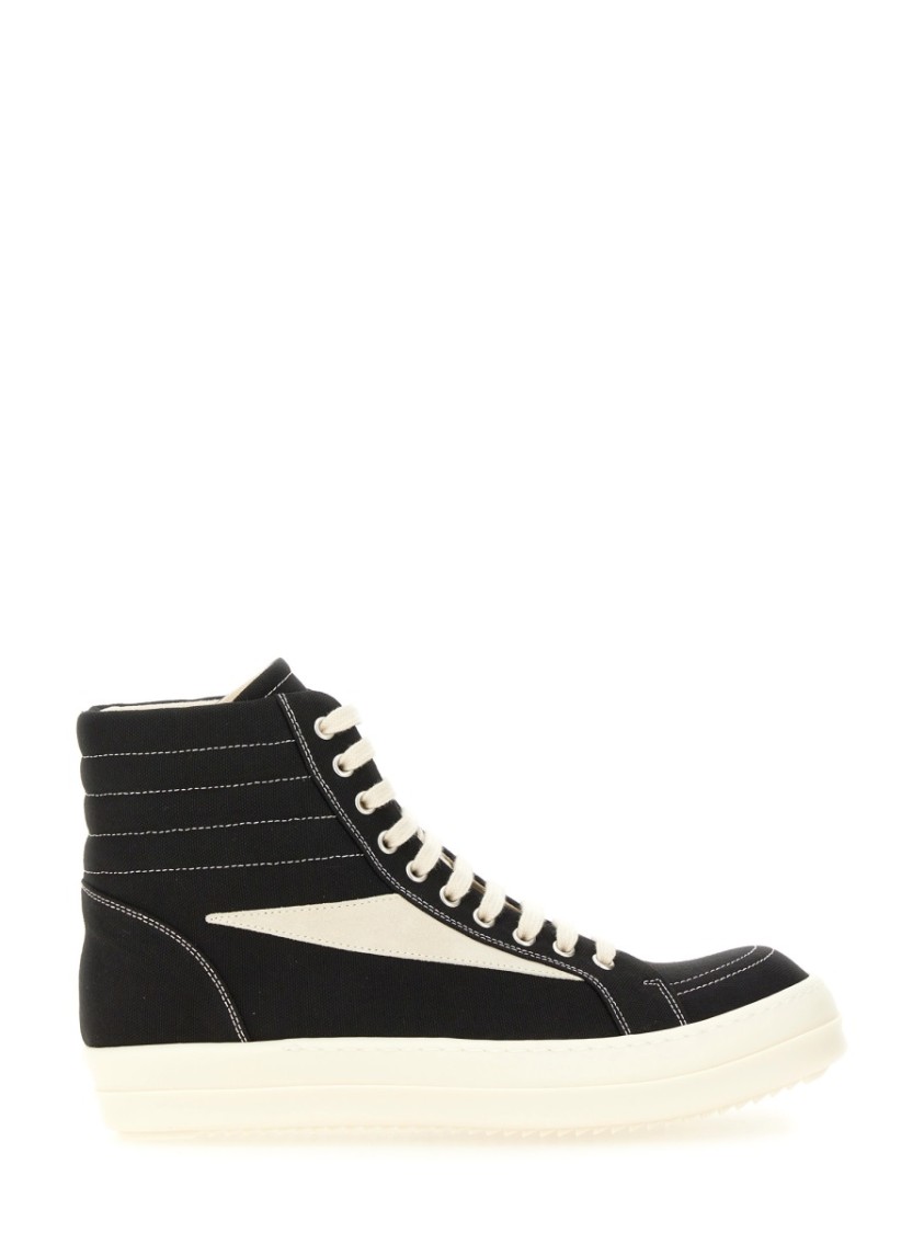 Rick Owens Drkshdw Drkshdw By Rick Owens High-top Sneakers With Calf Leather Accents In Black