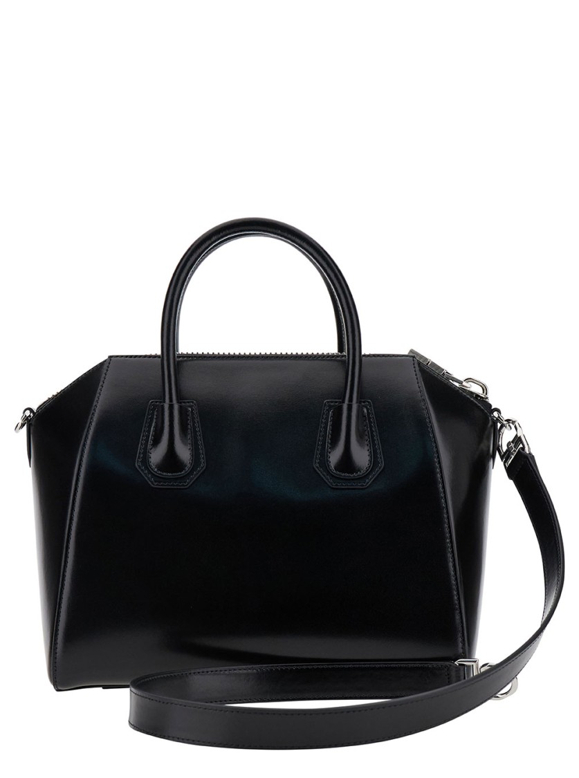 Shop Givenchy Small Antigona' Black Crossbody Bag With Debossed Logo