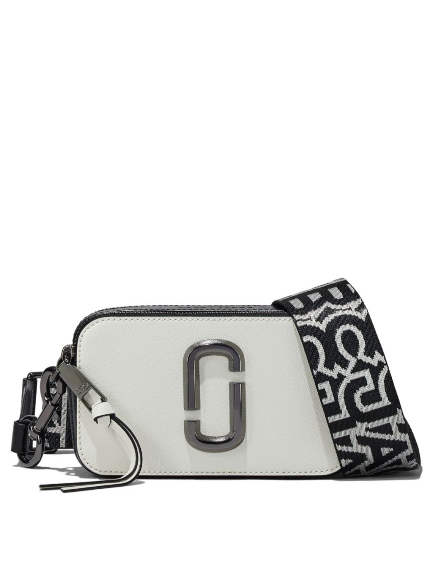 Marc Jacobs Textured Split Cow Leather Shoulder Bag In White