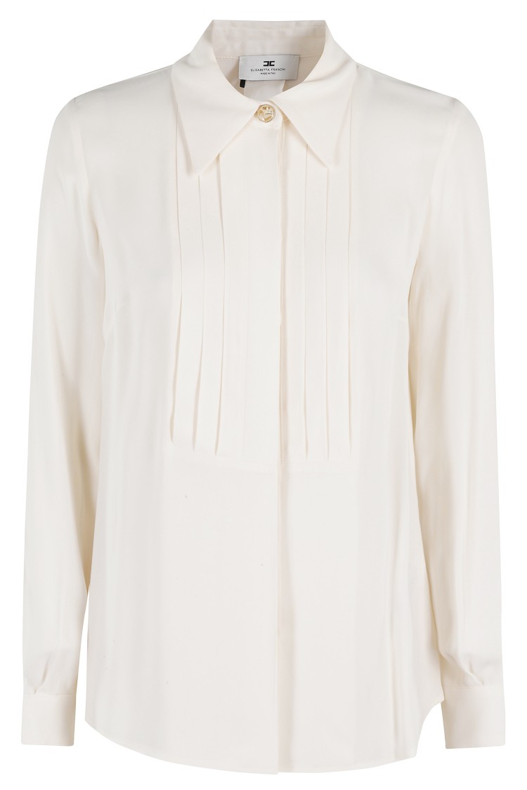 Elisabetta Franchi Georgette Blouse In White