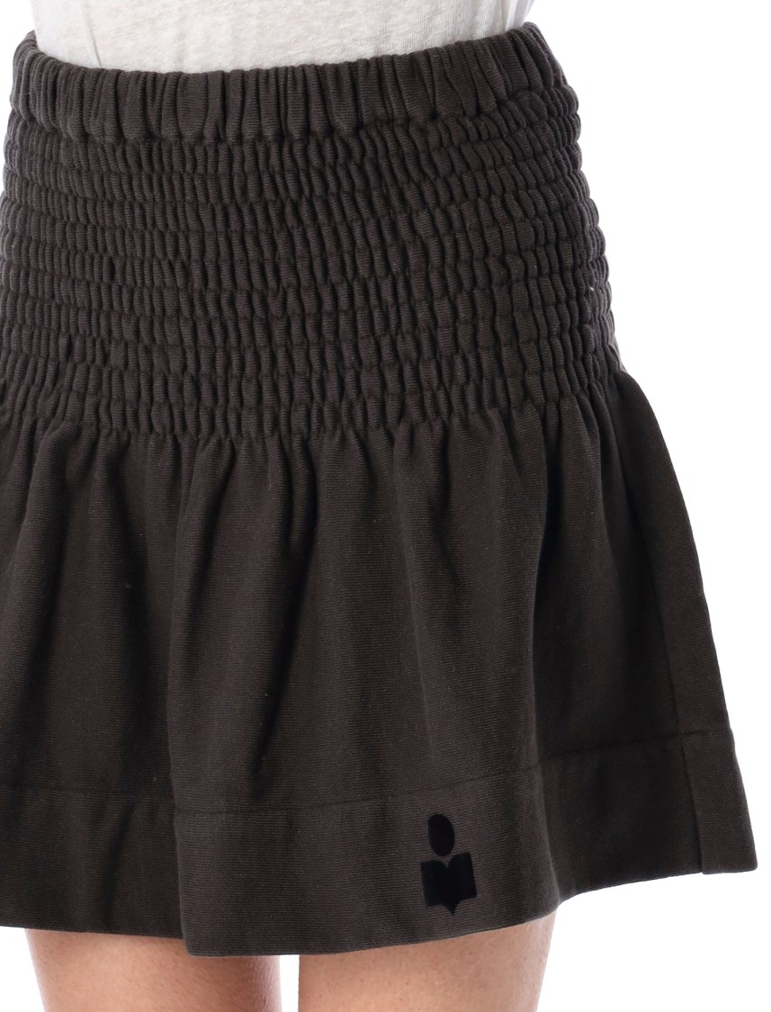 Shop Isabel Marant Étoile Pacifica Flared Black Cotton Jersey Mini Skirt