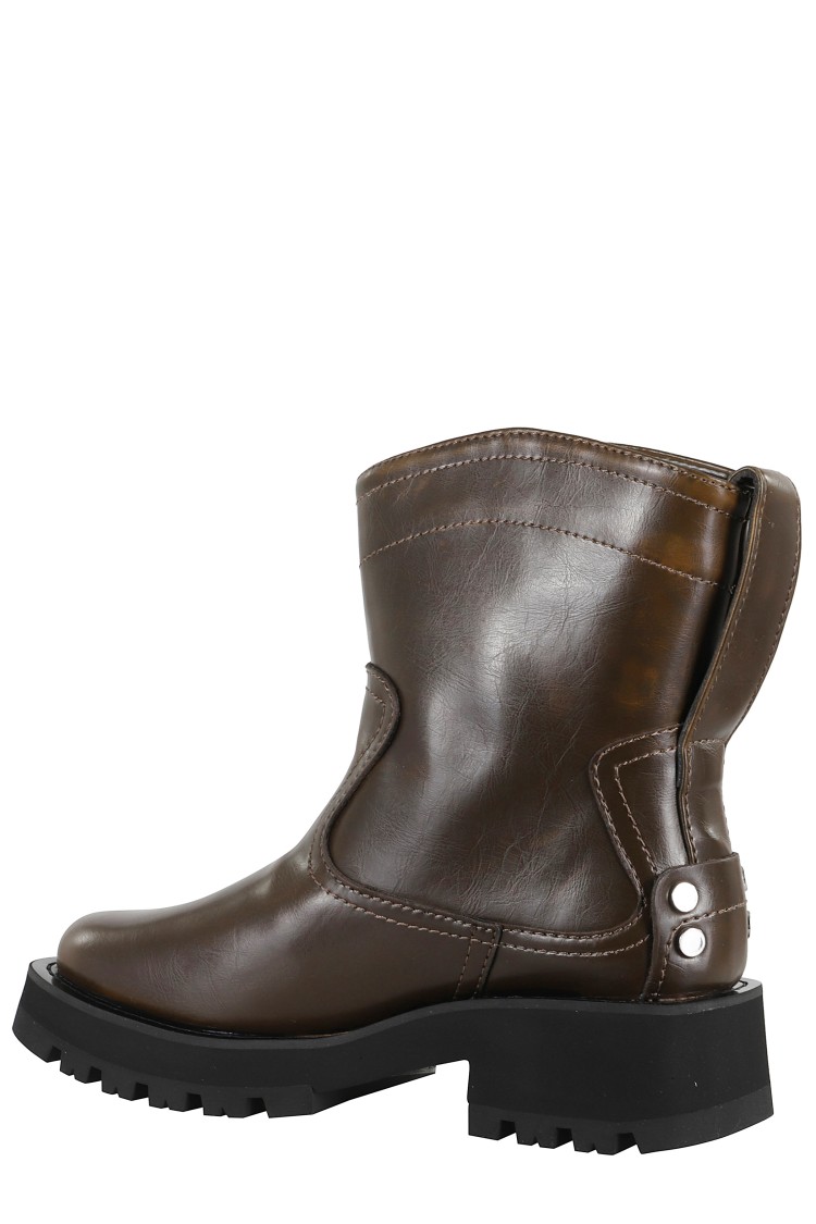 Ganni Studs Low Boot Crinkle In Black