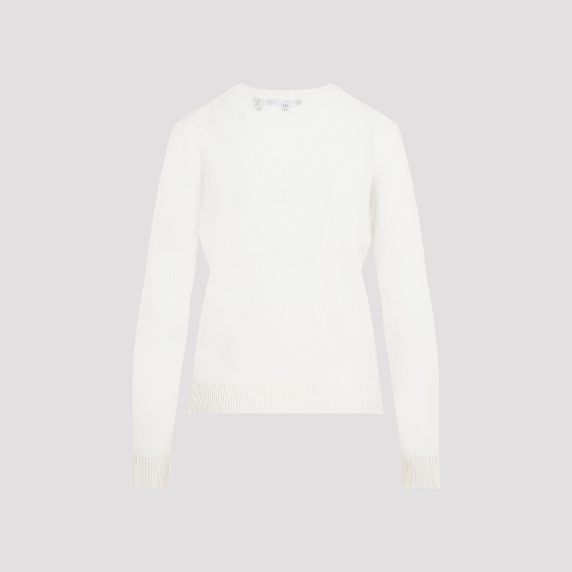 Theory Crewneck Knitted Sweater In Feather Cashmere In White