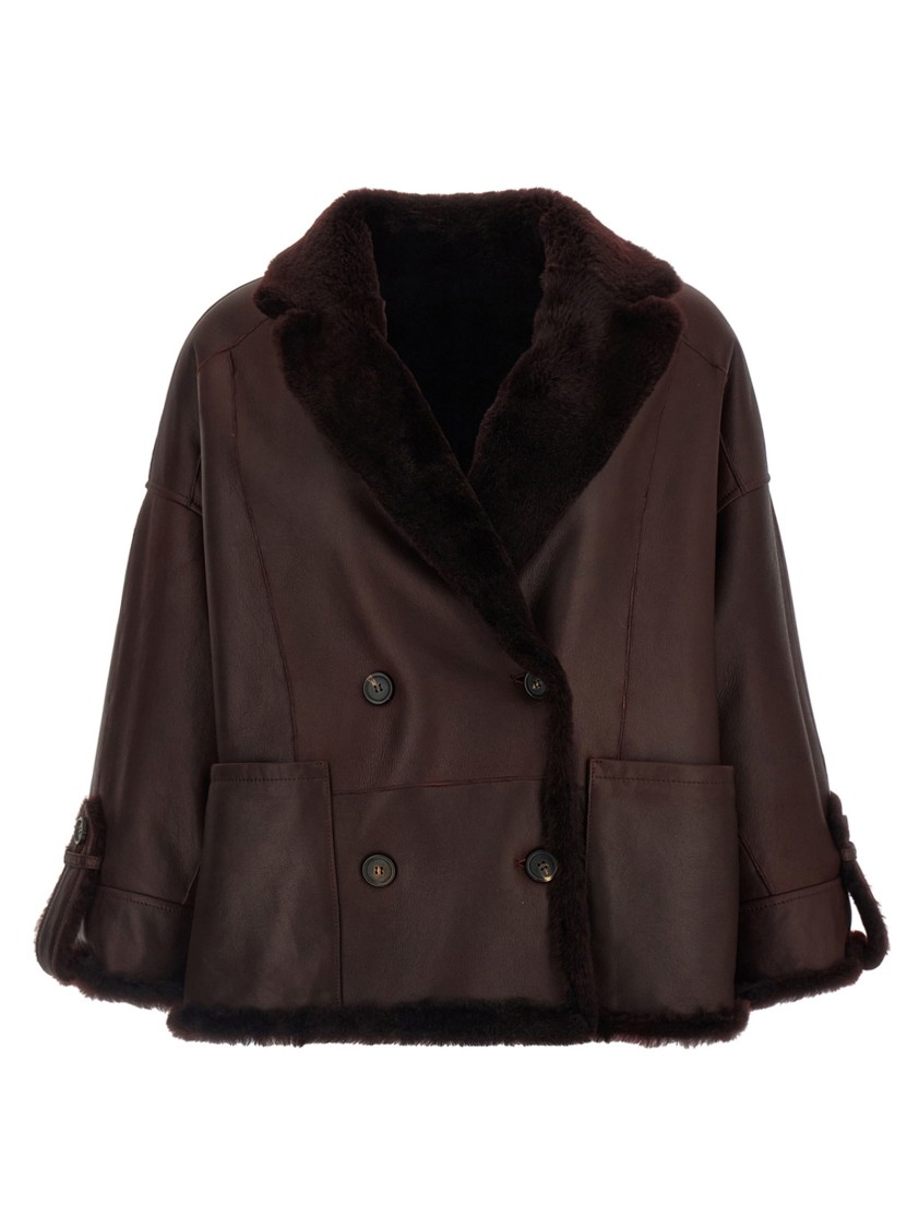 Brunello Cucinelli Double-breasted Reversible Fur Jacket With Front Pockets
