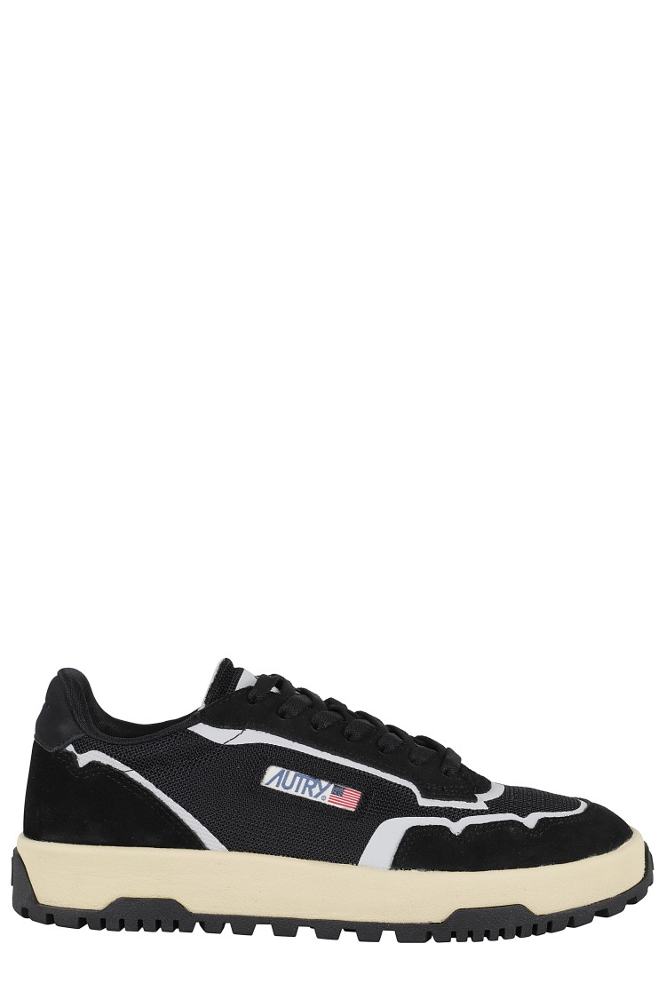 Autry Wildpace Nubuck And Rubber-trimmed Suede And Mesh Sneakers In Black