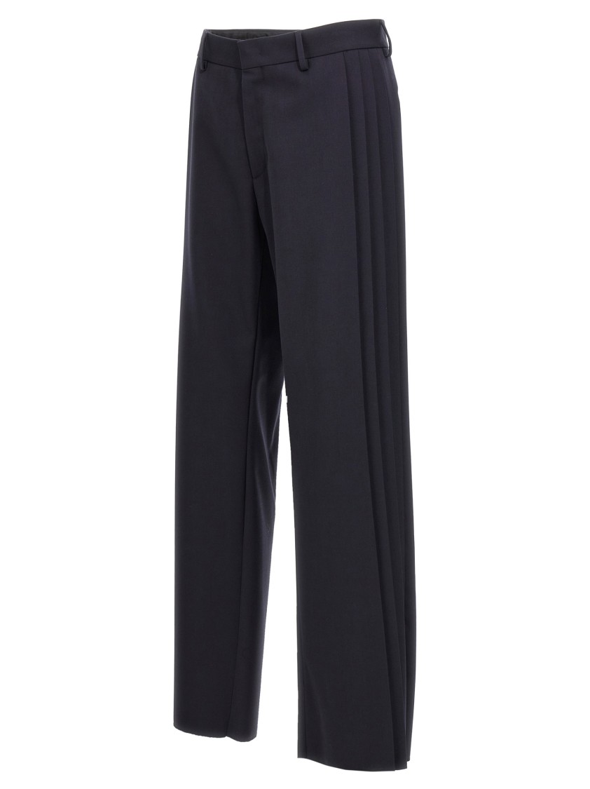 Fendi Crepe Trousers Featuring Pockets And Pleats In Black