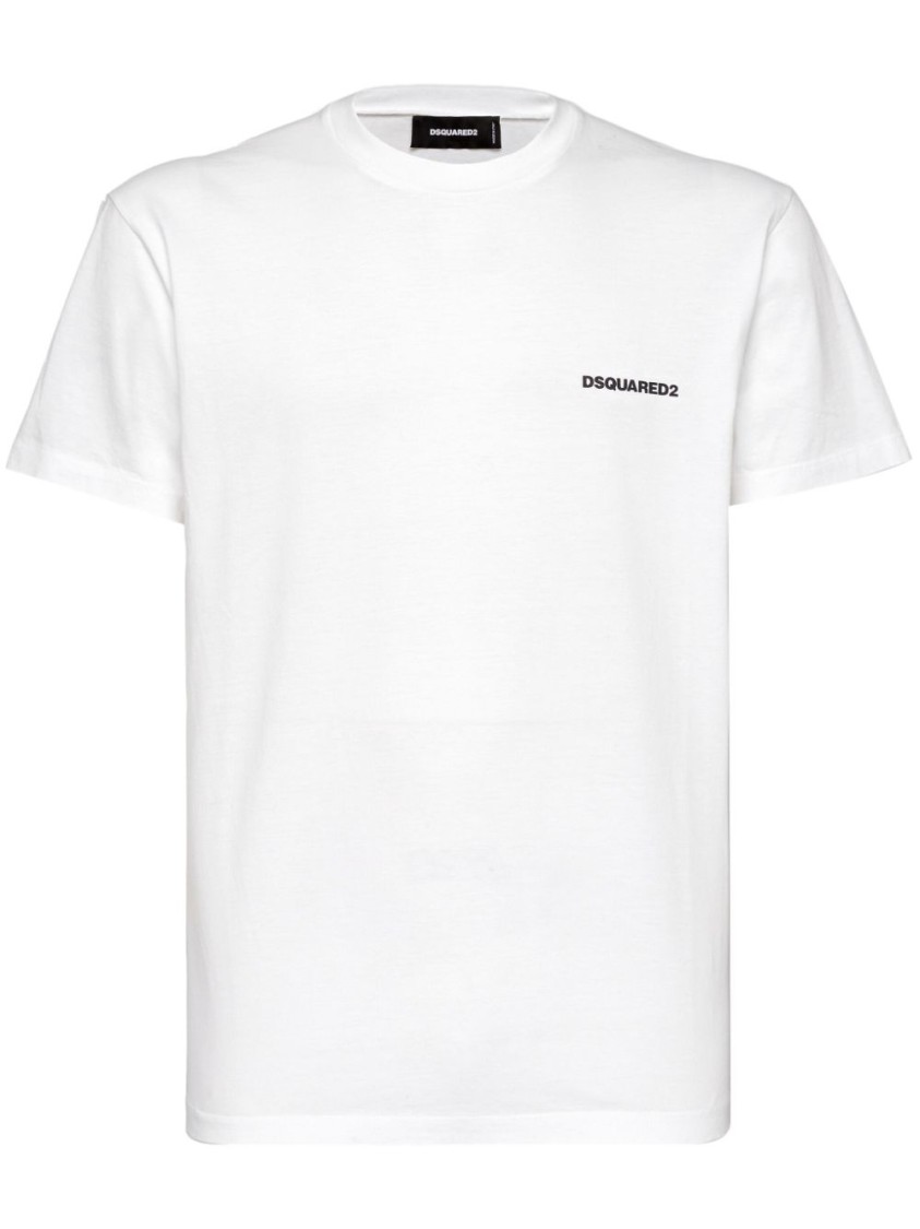 Dsquared2 Cotton Jersey T-shirt With Graphic Prints In White