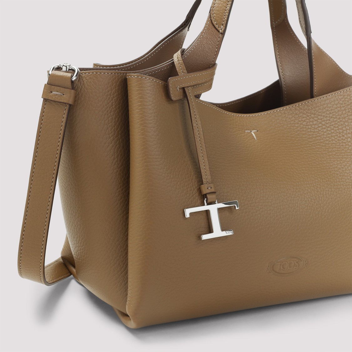 Tod's Mini T Pend Leather Top Handle Bag In Brown