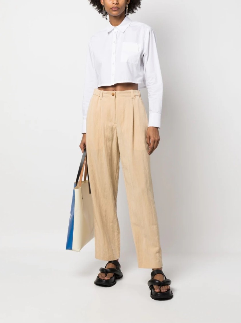 Kenzo Trousers High-waisted Elastic Waistband In Neutral