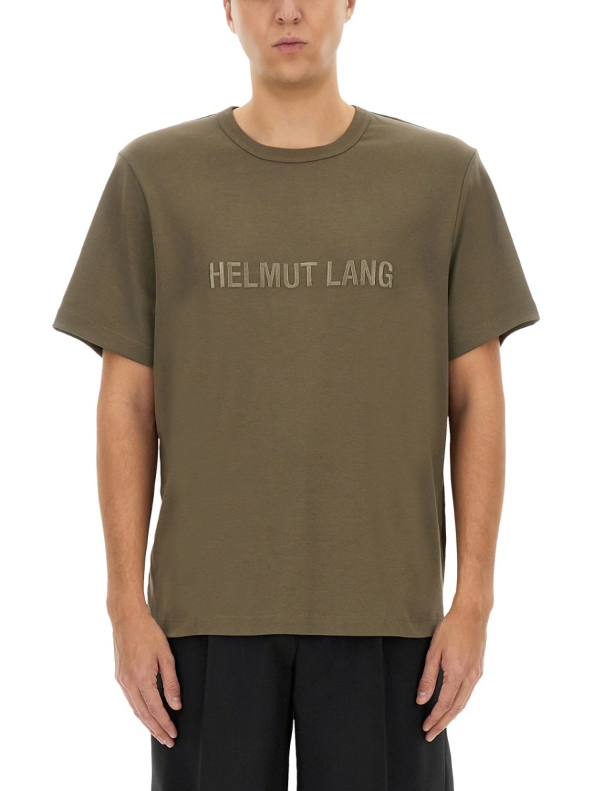 Helmut Lang Regular Fit T-shirt With Tonal Logo Embossing In Neutrals