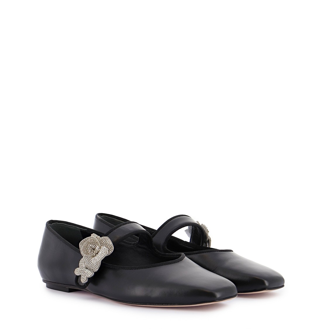 Sophia Webster Titania Leather Crystal Mary Jane Ballerina Flats